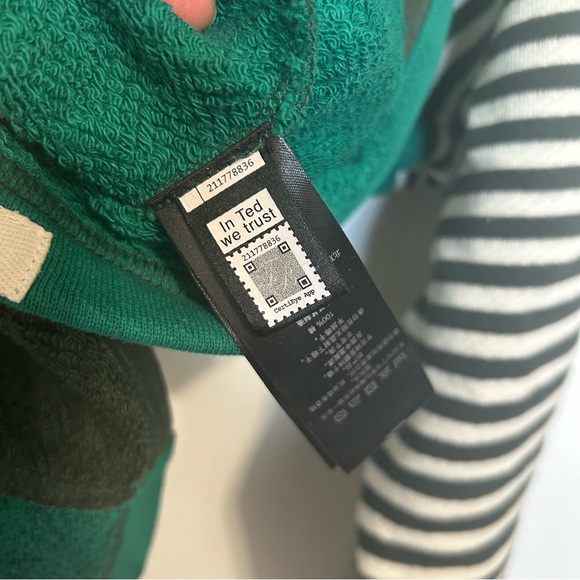 NWT Ted Baker Otlyrun Striped Rugby Top Sz 5 Green - Picture 13 of 14